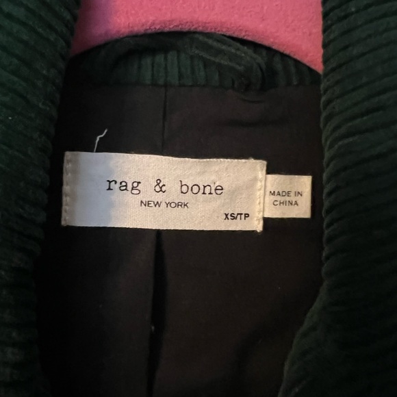 Rag & Bone - CORDUROY SHORT GREEN MOTORCYCLE JACKET - Picture 4 of 4